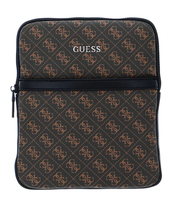 Guess Vezzola Sac bandoulière en textile marron Guess Vezzola Sac bandoulière en textile marron