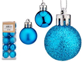 Krist+ Lot de 20 boules de Noël bleues 3 cm en plastique (Set de 36)