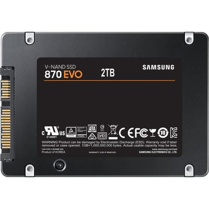 Disque dur Samsung 870 EVO 2 TB SSD Disque dur Samsung 870 EVO 2 TB SSD
