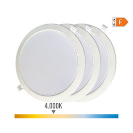 EDM Pack 3 Downlights LED 18W Encastrables Ronds Lumière du Jour 4000K 1820lm Blanc