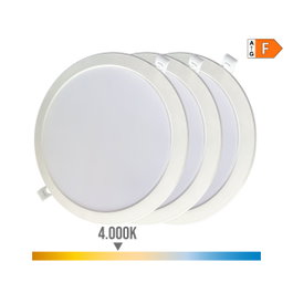 Edm Pack de 3 downlights LED encastrables ronds 18W 4000K