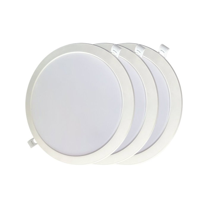 Edm Pack de 3 downlights LED encastrables ronds 18W 4000K Edm Pack de 3 downlights LED encastrables ronds 18W 4000K