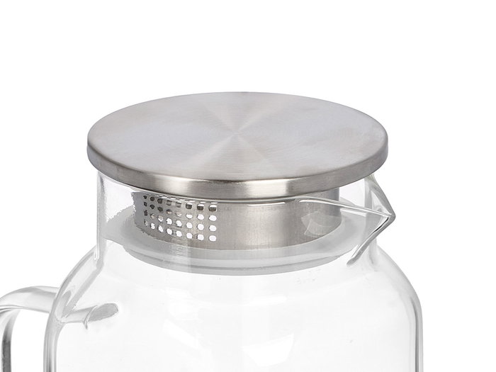 Vivalto Jarre en Borosilicate Ronde avec Couvercle en Acier 1,2L 14,2 x 23 x 10 cm Transparente et Argentée (Set de 12) Vivalto Jarre en Borosilicate Ronde avec Couvercle en Acier 1,2L 14,2 x 23 x 10 cm Transparente et Argentée (Set de 12)