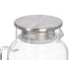 Vivalto Jarre en Borosilicate Ronde avec Couvercle en Acier 1,2L 14,2 x 23 x 10 cm Transparente et Argentée (Set de 12)