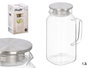 Vivalto Jarre en Borosilicate Ronde avec Couvercle en Acier 1,2L 14,2 x 23 x 10 cm Transparente et Argentée (Set de 12)