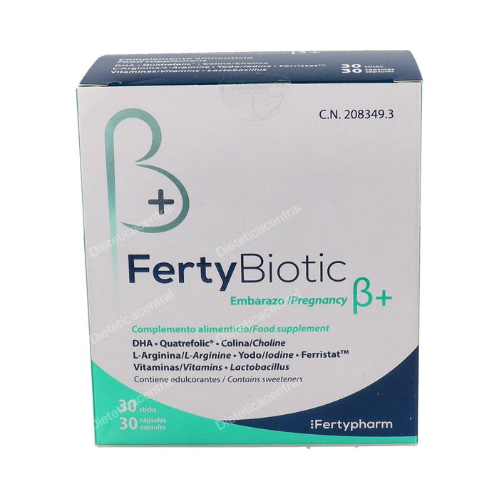 FERTYBIOTIC Fertybiotic Embarazo Beta 30 Sticks + 30 Capsules FERTYBIOTIC Fertybiotic Embarazo Beta 30 Sticks + 30 Capsules