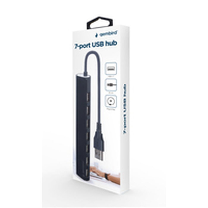 GEMBIRD Hub USB 2.0 avec 7 ports USB A, noir GEMBIRD Hub USB 2.0 avec 7 ports USB A, noir