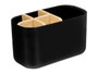 Berilo Organiseur en Plastique et Bambou 5 Compartiments Noir 17,8 x 10 x 8 cm (Set de 24)