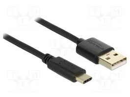 DELOCK Câble USB 2.0 de l'USB A vers l'USB C, 0,5m, noir