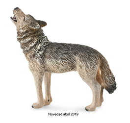 Collecta Figurine Animal Sauvage - Lobo De Bosque Aullando 88844 - Loup Forêt Hurleur - Figurine Peinte Main, Réaliste, Zoologique