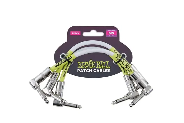 Ernieball Câble EB Interlink Jack-Jack AA Blanc - 15,24 cm (Pack de 3)