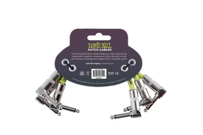 Ernieball Câble EB Interlink Jack-Jack AA Blanc - 15,24 cm (Pack de 3)