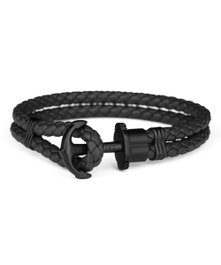 Paul Hewitt Bracelet en Cuir Noir PH-L-B-B-L