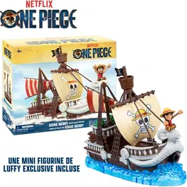 One Piece - Bateau Going Merry avec Figurine Exclusive de Luffy - Modèle Détailé Haut de Gamme - Produit Dérivé Série Netflix - Jeu à partir de 4 Ans