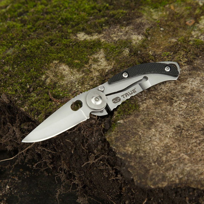 True Skeletonknife Navaja petite minimaliste argentée et noire True Skeletonknife Navaja petite minimaliste argentée et noire