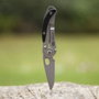 True Skeletonknife Navaja petite minimaliste argentée et noire