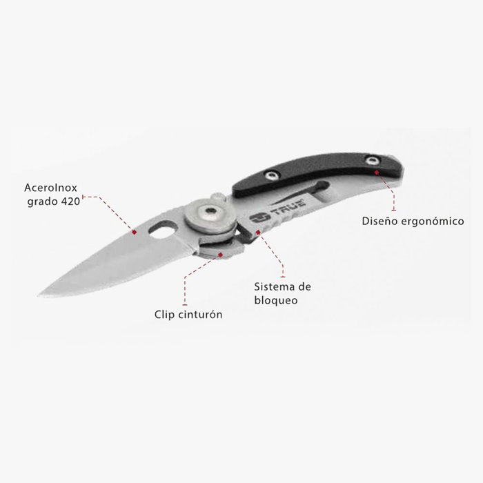 True Skeletonknife Navaja petite minimaliste argentée et noire True Skeletonknife Navaja petite minimaliste argentée et noire