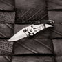 True Skeletonknife Navaja petite minimaliste argentée et noire