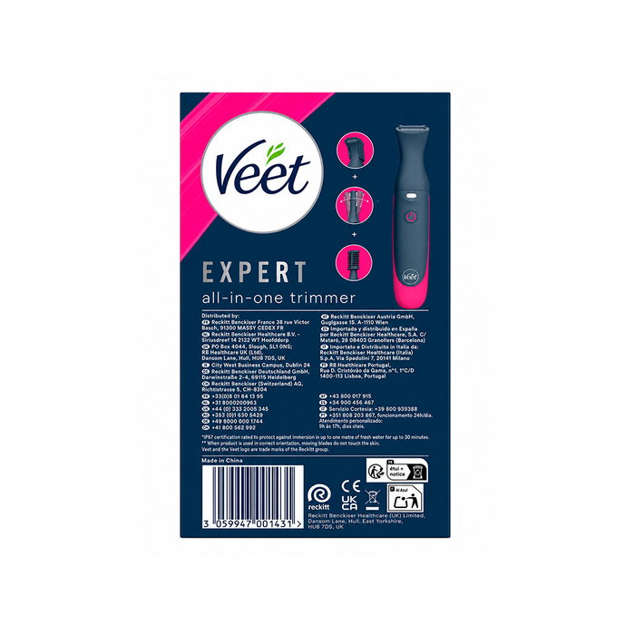 Veet Tondeuse électrique experte pour bikini, visage et corps, 5 unités Veet Tondeuse électrique experte pour bikini, visage et corps, 5 unités