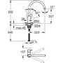 GROHE Mitigeur de cuisine monocommande pour évier, chromé, bec col de cygne, pour perçage de 34 mm