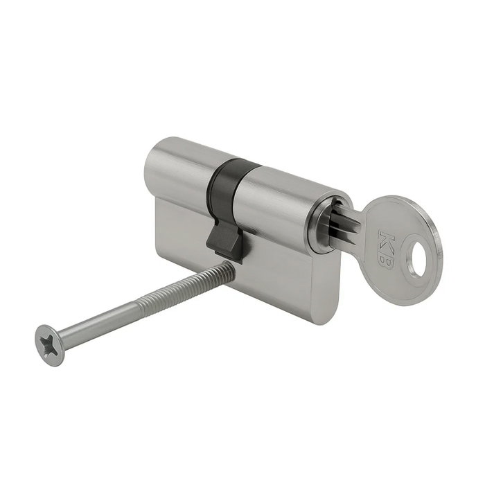 WOLFPACK LINEA PROFESIONAL Cylindre de Sécurité 30x30 mm Levier Long 13,5 mm Nickelé avec 5 Clés