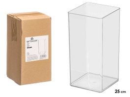 GIFTDECOR Vase Carré en Acrylique Transparent 12x12x25cm