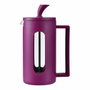 Oroley Théière Aubergine 350 ml avec 3 Tasses en Verre Borosilicaté et Acier Inoxydable