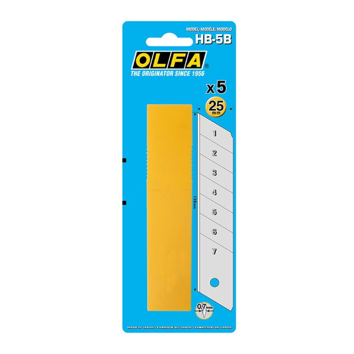 Lame de couteau Olfa HB-5B 25 mm découpable 5 Unités Lame de couteau Olfa HB-5B 25 mm découpable 5 Unités