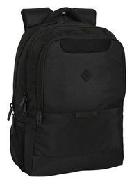 Safta Mochila - Sac à dos pour ordinateur portable 15,6 pouces Real Betis Balompie Premium, 30 x 43 x 16 cm, nylon 900D et PU, noir