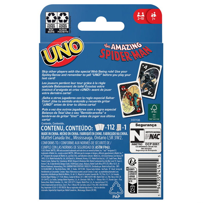Mattel UNO Spiderman Marvel Mattel UNO Spiderman Marvel