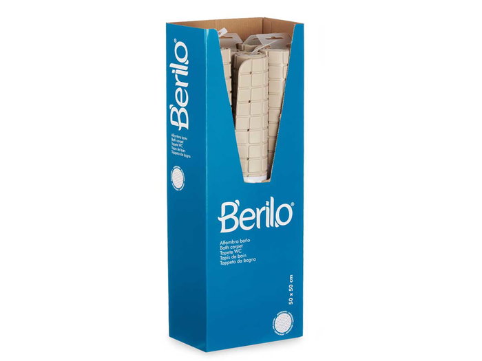 Berilo Tapis de Bain Antidérapant Quadrillage Beige Petit 50,3x50,3x0,7 cm PVC (Set de 6)
