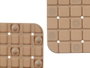 Berilo Tapis de Bain Antidérapant Quadrillage Beige Petit 50,3x50,3x0,7 cm PVC (Set de 6)