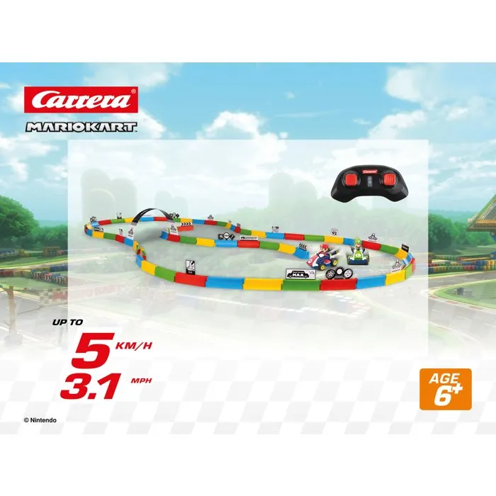 Carrera Super Mario Kart Tabletop Racing Set avec karts Mario et Luigi Carrera Super Mario Kart Tabletop Racing Set avec karts Mario et Luigi