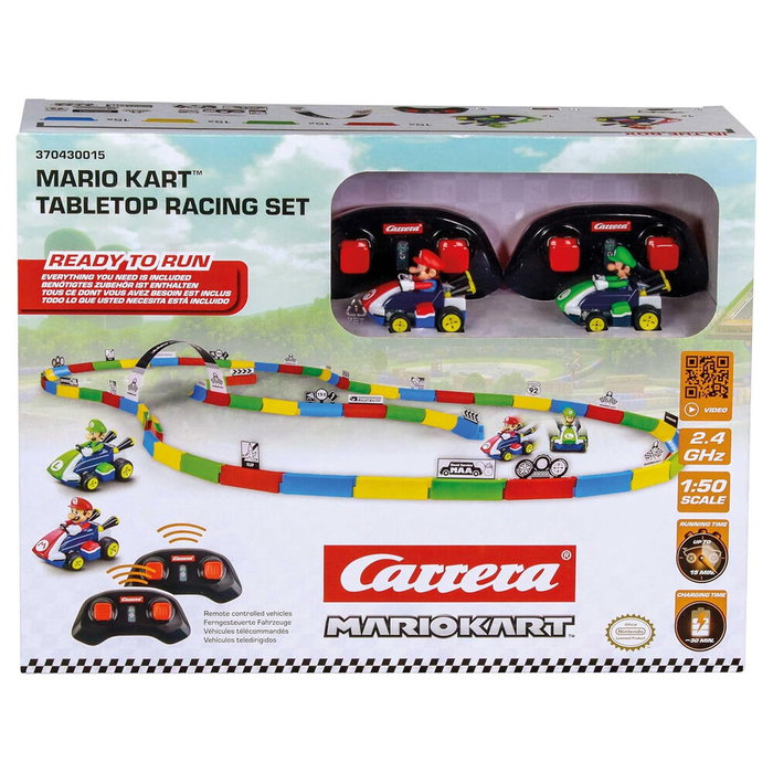 Carrera Set Mini Radio Commandé Mario & Luigi avec Piste Mario Kart