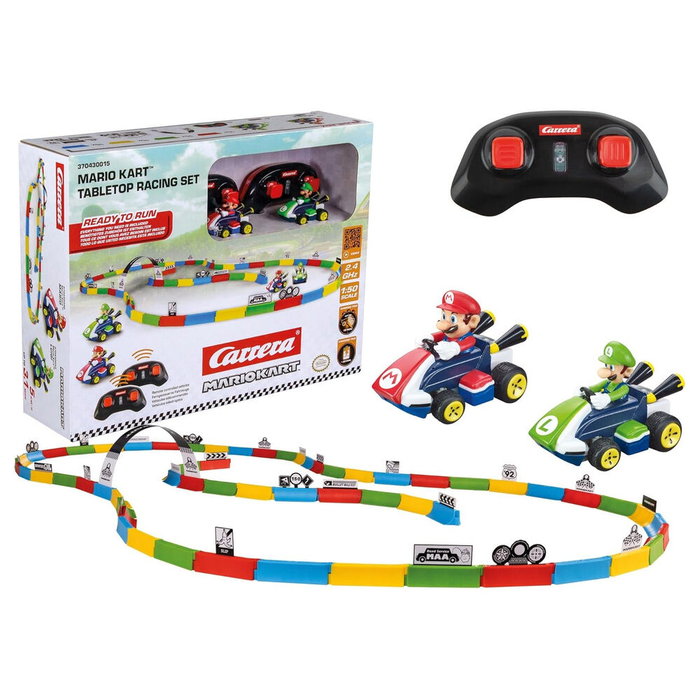 Carrera Set Mini Radio Commandé Mario & Luigi avec Piste Mario Kart