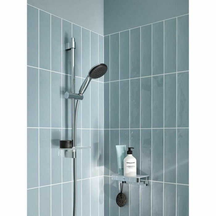 Grohe Vitalio Start 110 Ensemble de douche avec pommeau 2 jets, barre 60cm et tablette, Chrome