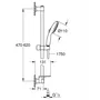 GROHE Vitalio Start 110 26952001 - Ensemble de douche avec pommeau 2 jets, barre 60 cm, flexible 1.75 m et tablette - Economie d'eau - Chromé