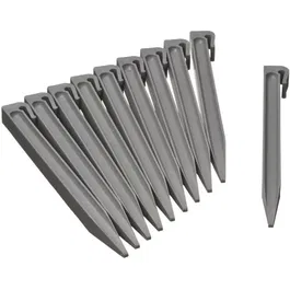 Nature - Ancres pour bordures de jardin en polypropylène recyclé - 10 piquets gris - 26.7 x 1.9 x 1.8 cm - Fixation facile