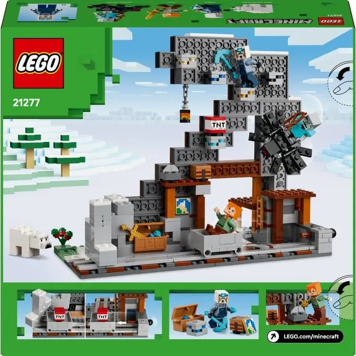LEGO Minecraft 21277 Jeu de Construction - La Mine en Forme de Pioche avec Figurines Alex, Mineur et Accessoires pour Enfants 8 Ans et Plus