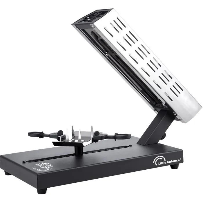Little Balance Savoyarde Quart de Meule - Appareil à raclette pour 4 personnes, 600W, thermostat réglable, design Meuuuh, porte-fromage inox Little Balance Savoyarde Quart de Meule - Appareil à raclette pour 4 personnes, 600W, thermostat réglable, design Meuuuh, porte-fromage inox