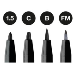 Faber Castell PITT Artist Pen Set de 4 feutres et fineliners noir