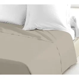 Lovely Home Drap plat Beige Clair 180 x 190 cm en coton 100 %
