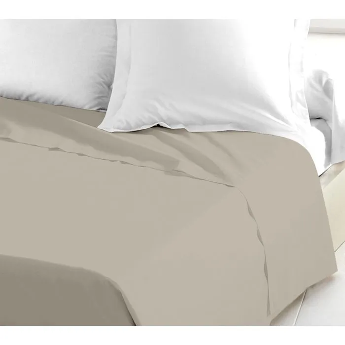 Lovely Home Drap plat Beige Clair 180 x 190 cm en coton 100 % Lovely Home Drap plat Beige Clair 180 x 190 cm en coton 100 %