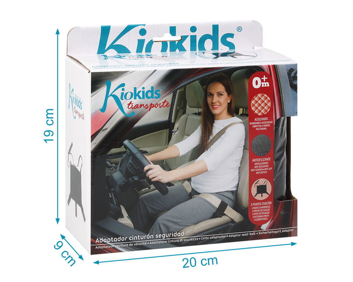 KioKids Adaptateur de Ceinture de Sécurité Grossesse, Noir, Acolchado pour Confort et Sécurité, 3 Points de Fixation - Supplément Ceinture Ventre KioKids Adaptateur de Ceinture de Sécurité Grossesse, Noir, Acolchado pour Confort et Sécurité, 3 Points de Fixation - Supplément Ceinture Ventre
