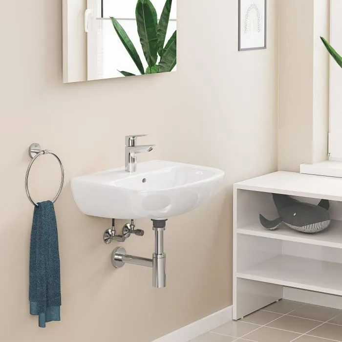 GROHE Mitigeur de lavabo pour salle de bains, monotrou, chromé, avec système d'économie d'eau, garantie 5 ans