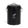 Livoo MES154N Seau à compost de cuisine 6 litres en métal avec couvercle et filtre à charbon - Ø18 x H23 cm