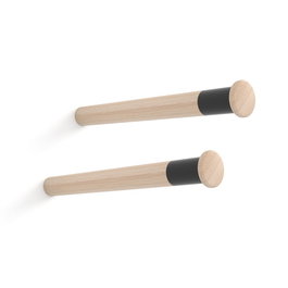 Rei MT390 Support fixe mural pour 1 vélo en bois de hêtre laqué 39cm lot de 2