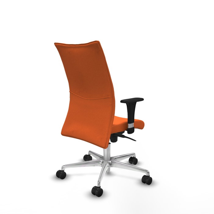 Piqueras Y Crespo Chaise de bureau Albacete confidente, Orange, Mécanisme Synchrone, Base Aluminium