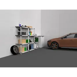 TOOD Étagère de Rangement en Plastique - 5 Tablettes - Charge 80 kg - Dimensions 80 x 40 x 171 cm - Couleur Noir/Gris - Pour Garage, Atelier, Stockage