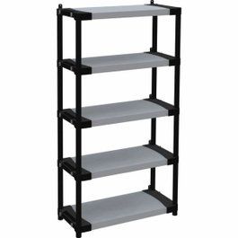 Tood Étagère plastique 5 tablettes noir/gris